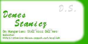 denes stanicz business card